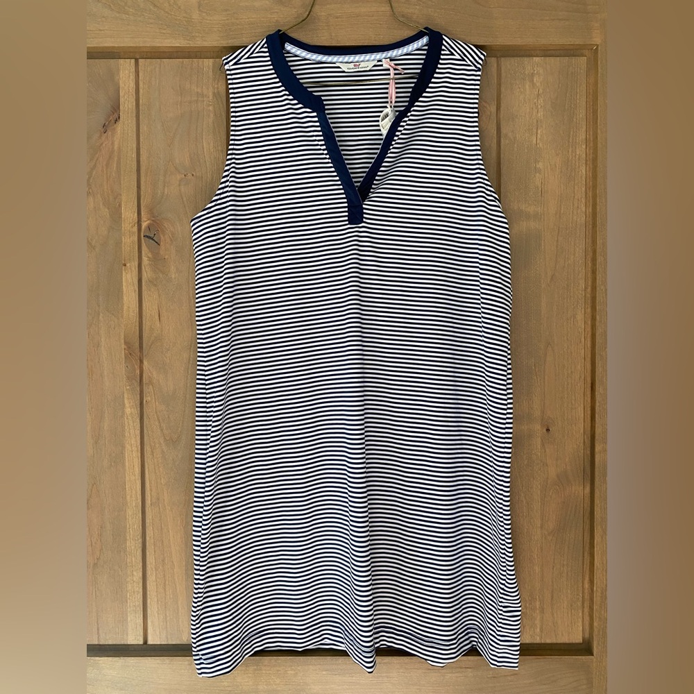 Vineyard Vines Navy and White Striped Dress